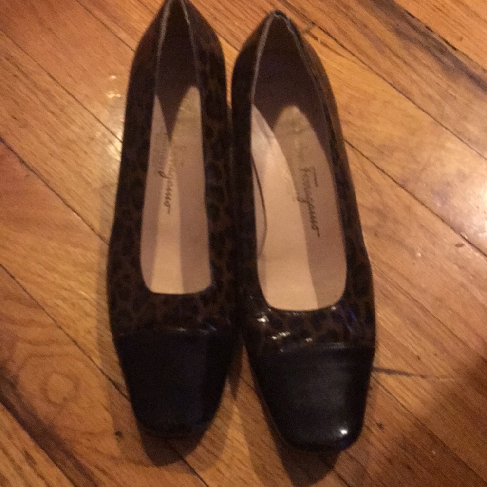 Salvatore Ferragamo real patent leather.